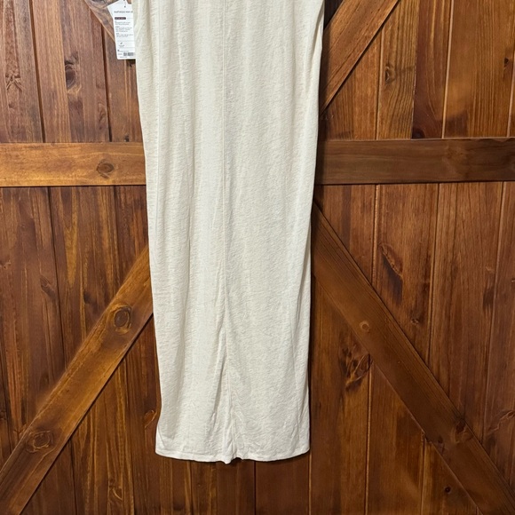 New Athleta Martinique Maxi Soft Drapey Pockets Dress Asiago White M $108 NWT - Picture 8 of 11